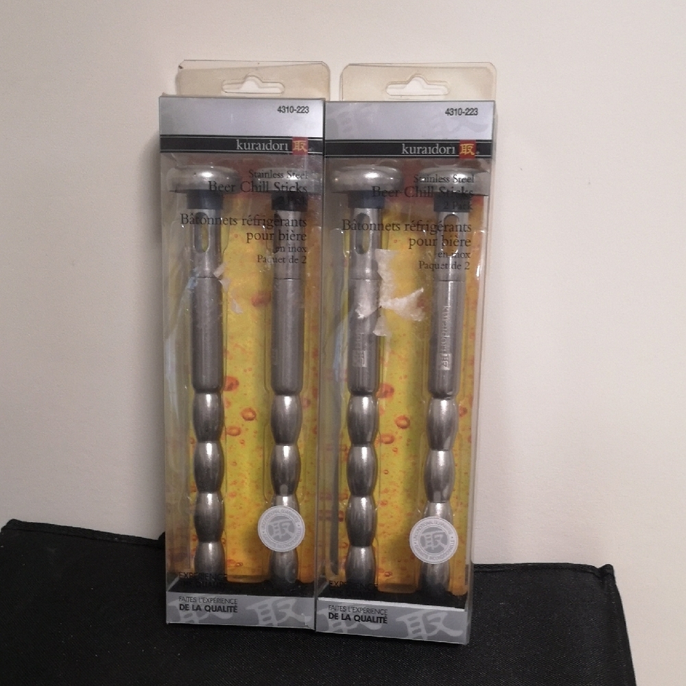 Kuradori Beer Chiller Sticks Stainless Steel Sealed Set Of Two Boxes Total Four
